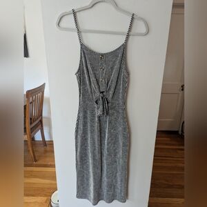 Black and white striped dress